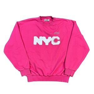 UVU NYC Sweatshirt Men's Medium Pink Crewneck Graphic Streetwear Pullover